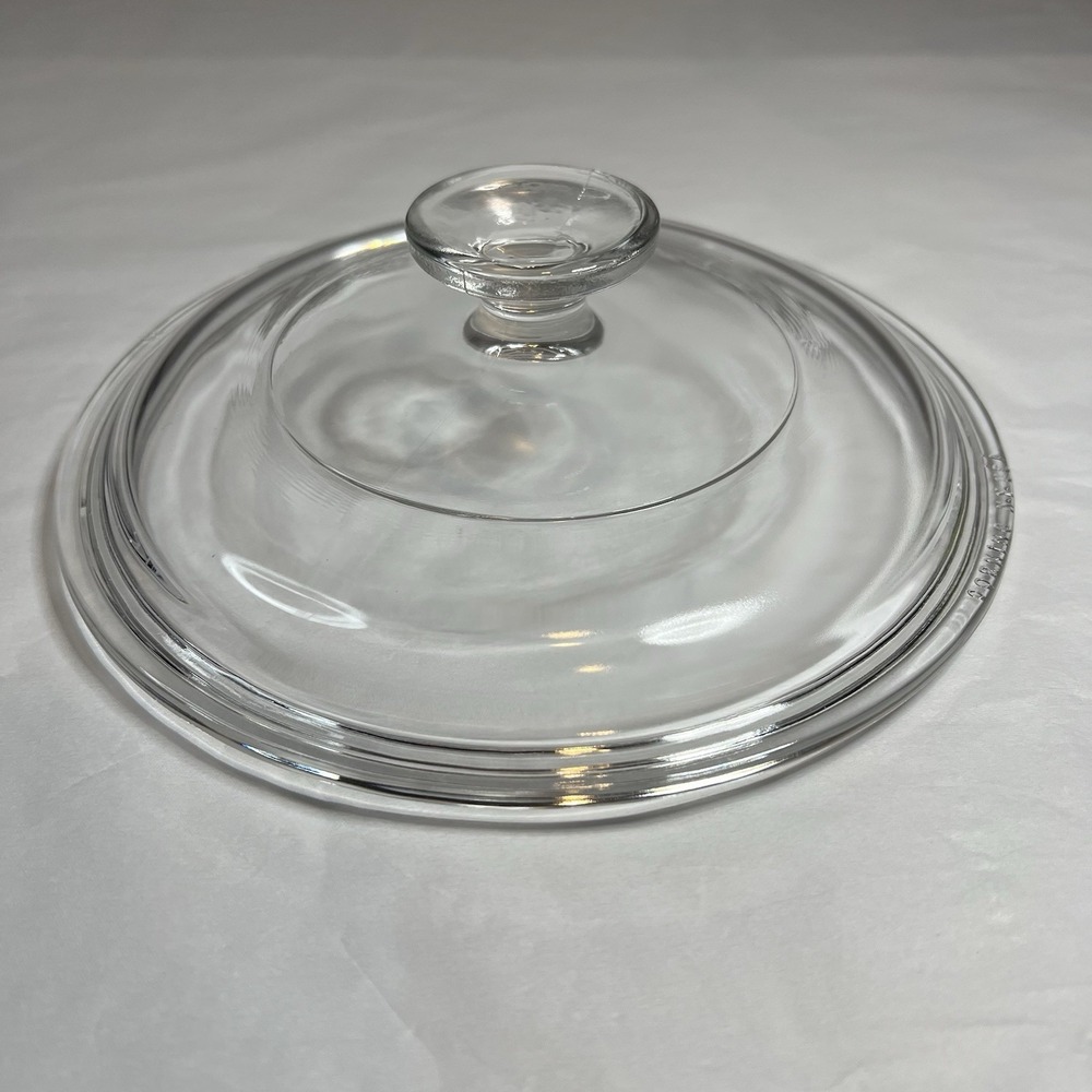Clear Glass Round Pyrex Replacement Lid with Knob #26 Corningware 7 1/4"‎ Fit